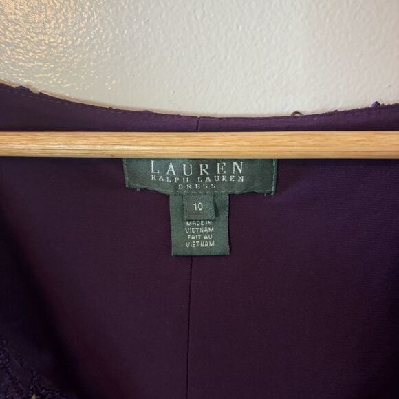 Lauren Ralph Lauren Purple Sequin Dress Knee Length Cocktail Wedding Ruc… - Picture 4 of 9